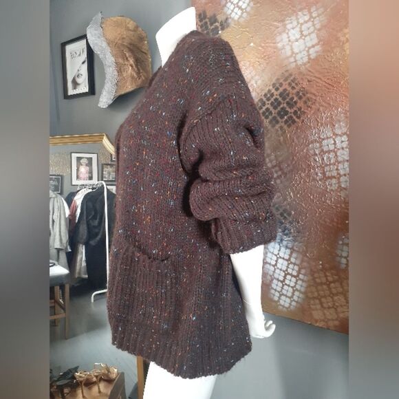 Zara Nwt Chunky Brown Speckled Sweater - Picture 6 of 15